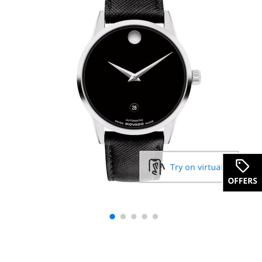 Movado Silver and Black Men's Watch